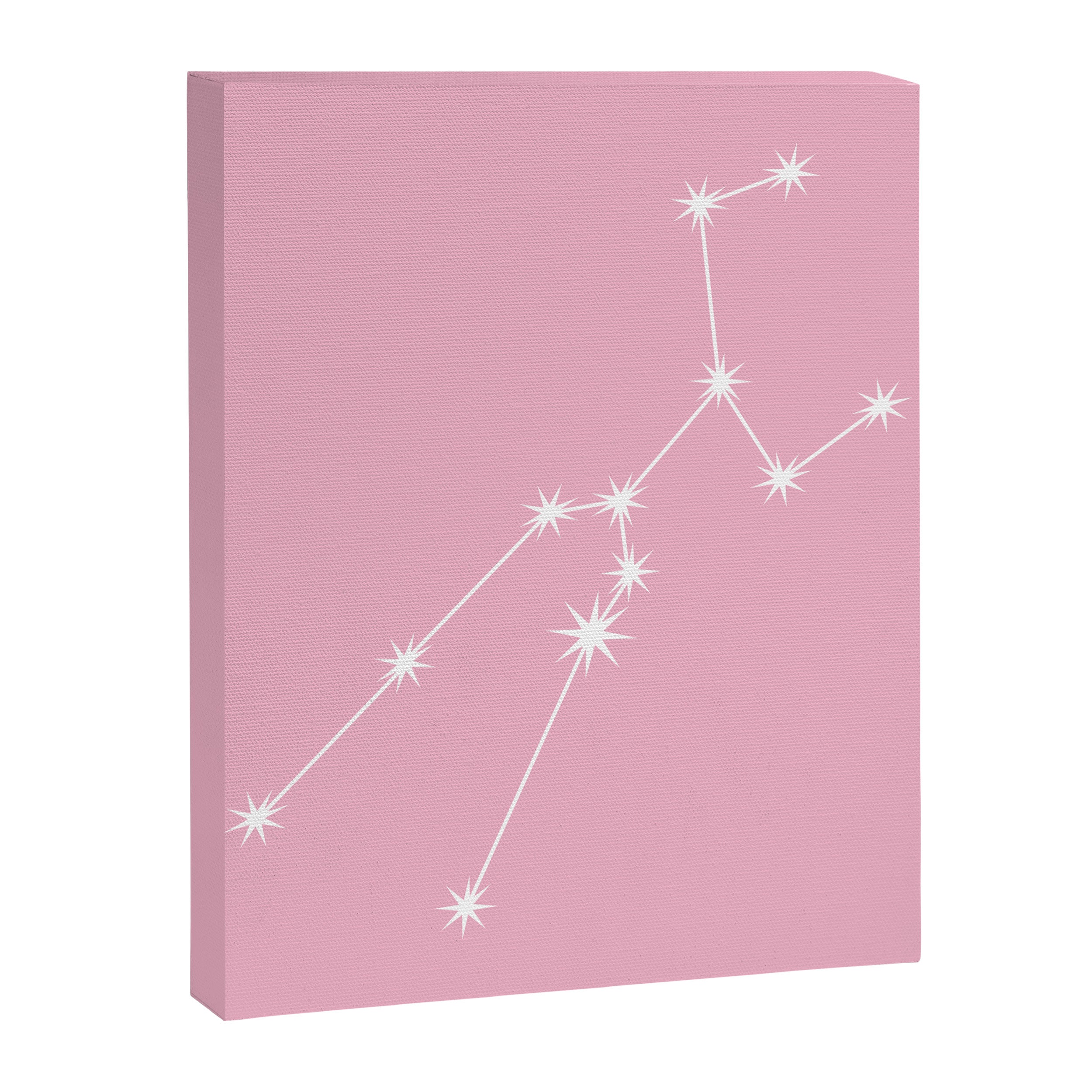 Taurus Zodiac Star Constellation Line Art Soft Pink Canvas Print Gallery Image 8