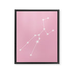 Taurus Zodiac Star Constellation Line Art Soft Pink Framed Canvas Print Gallery Image 8