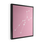 Taurus Zodiac Star Constellation Line Art Soft Pink Framed Canvas Print Gallery Image 2
