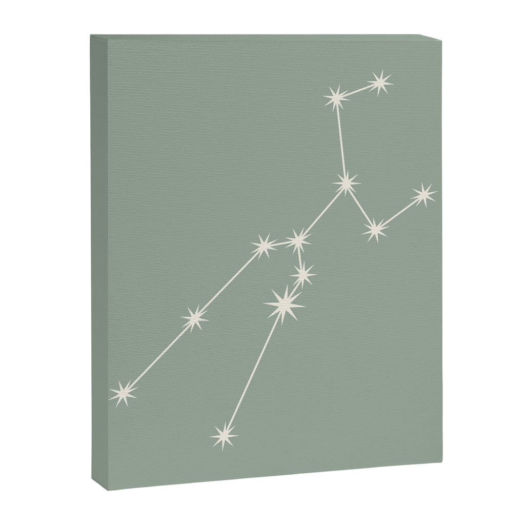 Taurus Zodiac Star Constellation Line Art Soft Sage Canvas Print Gallery Image 8