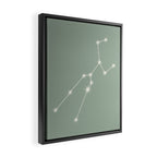 Taurus Zodiac Star Constellation Line Art Soft Sage Framed Canvas Print Gallery Image 2