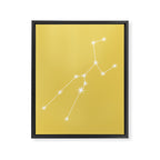 Taurus Zodiac Star Constellation Line Art Soft Yellow Framed Canvas Print Gallery Image 8