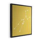 Taurus Zodiac Star Constellation Line Art Soft Yellow Framed Canvas Print Gallery Image 2