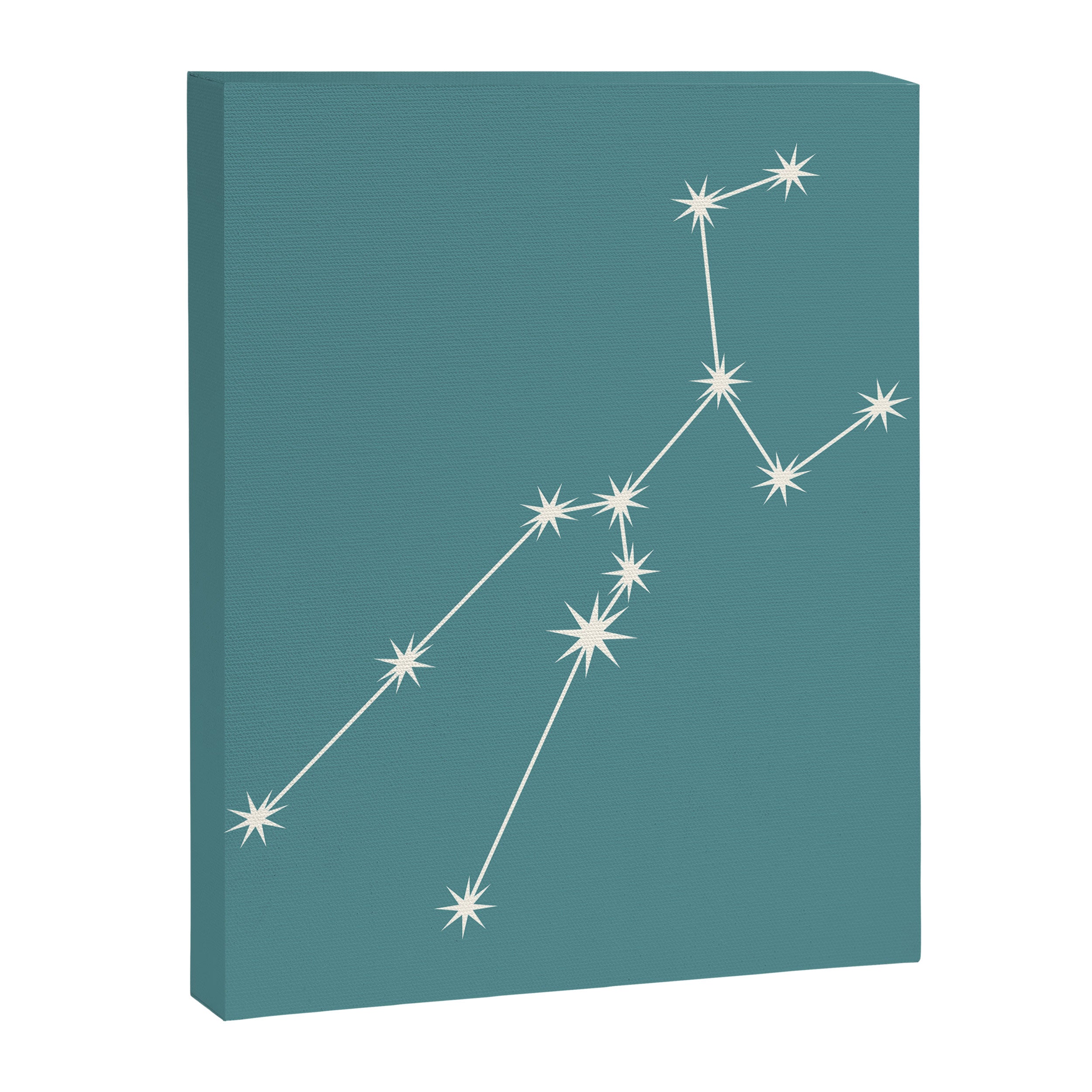 Taurus Zodiac Star Constellation Line Art Teal Canvas Print Gallery Image 8