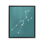 Taurus Zodiac Star Constellation Line Art Teal Framed Canvas Print Gallery Image 8