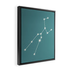Taurus Zodiac Star Constellation Line Art Teal Framed Canvas Print Gallery Image 2