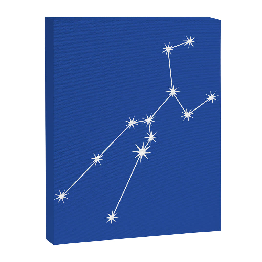 Taurus Zodiac Star Constellation Line Art Vibrant Blue Canvas Print Gallery Image 8