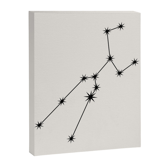 Taurus Zodiac Star Constellation Line Art White Canvas Print Gallery Image 1
