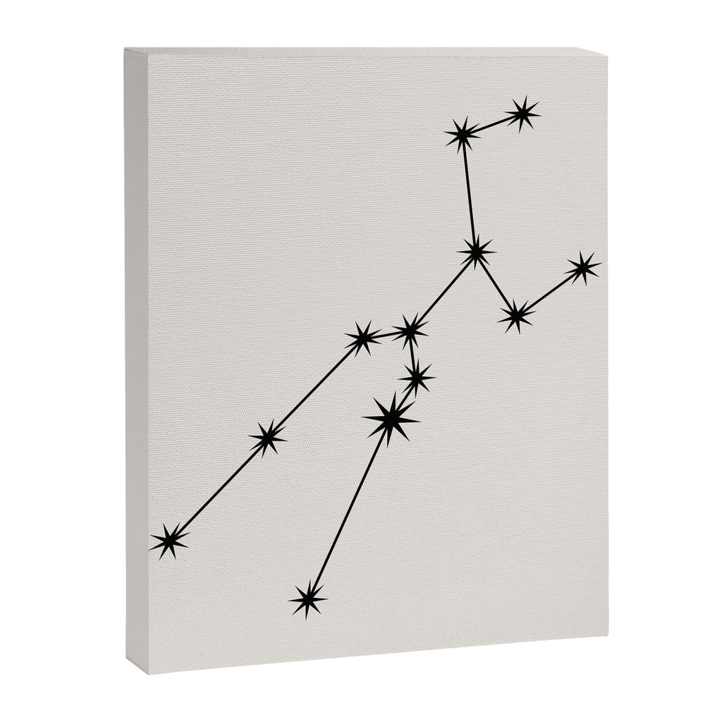 Taurus Zodiac Star Constellation Line Art White Canvas Print Gallery Image 8