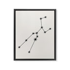 Taurus Zodiac Star Constellation Line Art White Framed Canvas Print Gallery Image 8