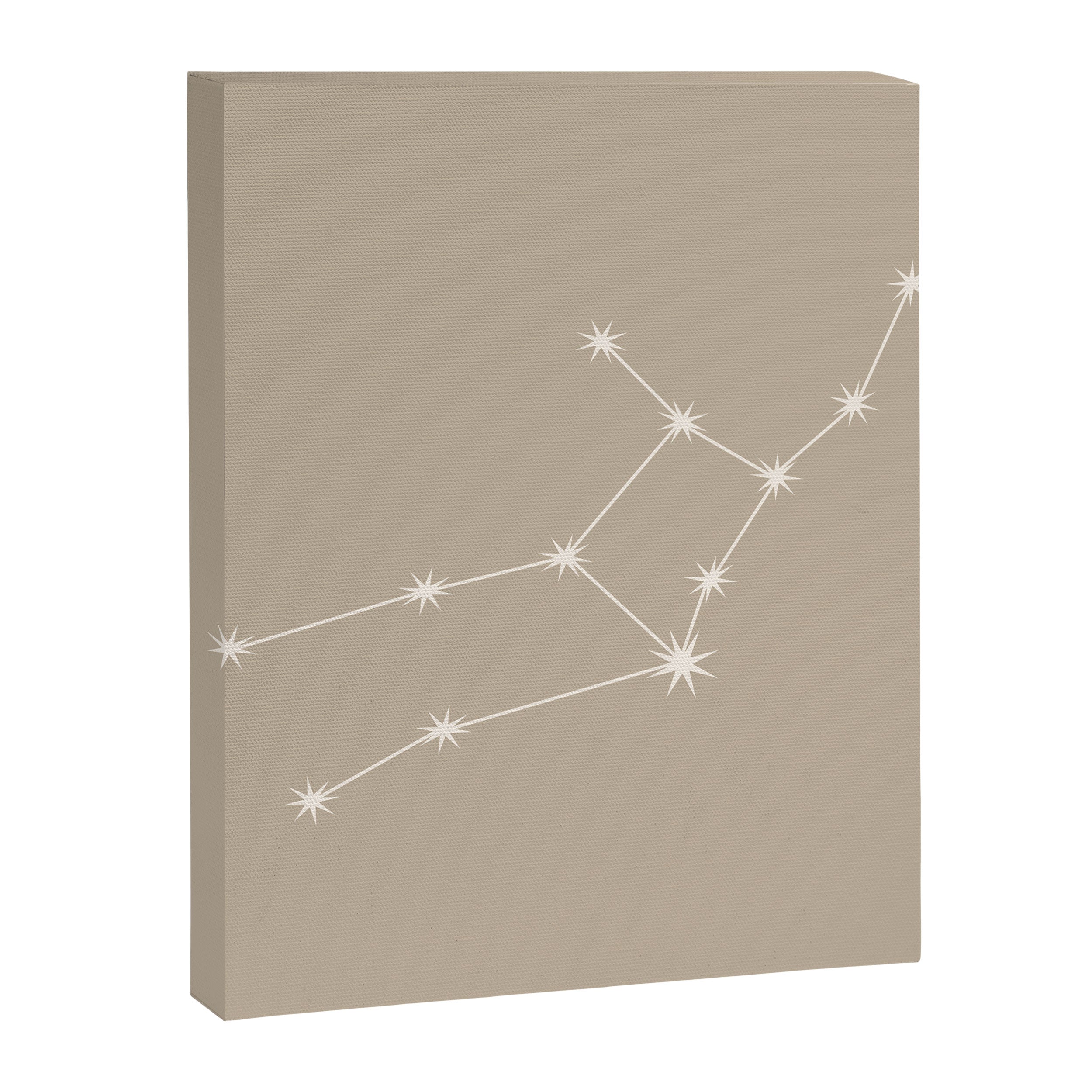 Virgo Zodiac Star Constellation Line Art Beige Canvas Print Gallery Image 8