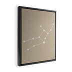 Virgo Zodiac Star Constellation Line Art Beige Framed Canvas Print Gallery Image 2