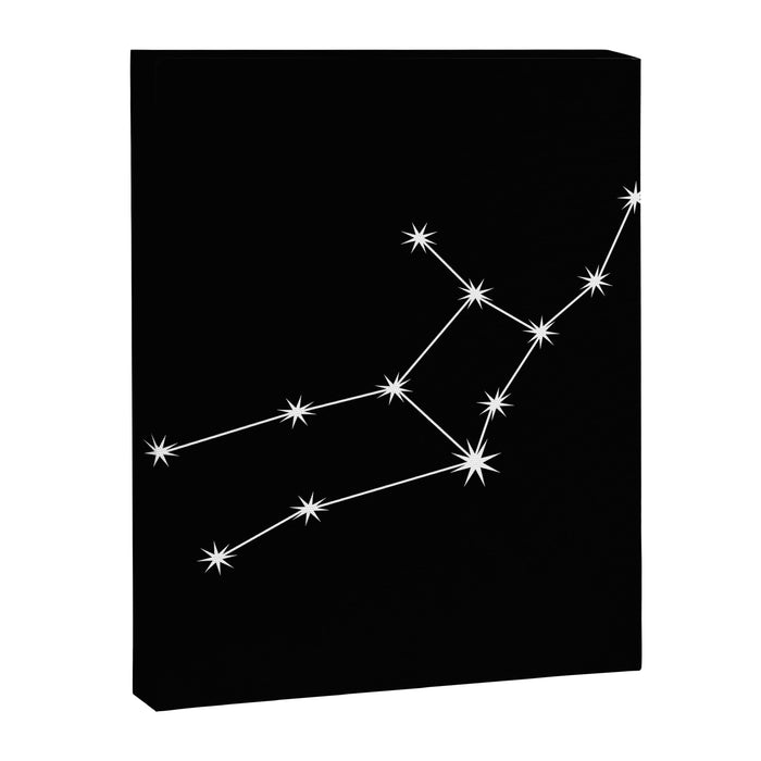 Virgo Zodiac Star Constellation Line Art Black Canvas Print Gallery Image 1