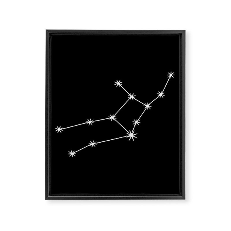 Virgo Zodiac Star Constellation Line Art Black Framed Canvas Print Gallery Image 8