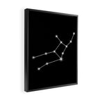 Virgo Zodiac Star Constellation Line Art Black Framed Canvas Print Gallery Image 2
