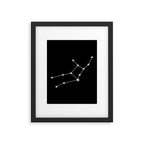 Virgo Zodiac Star Constellation Line Art Black Framed Art Print Gallery Image 6