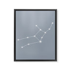 Virgo Zodiac Star Constellation Line Art Blue Grey Framed Canvas Print Gallery Image 8