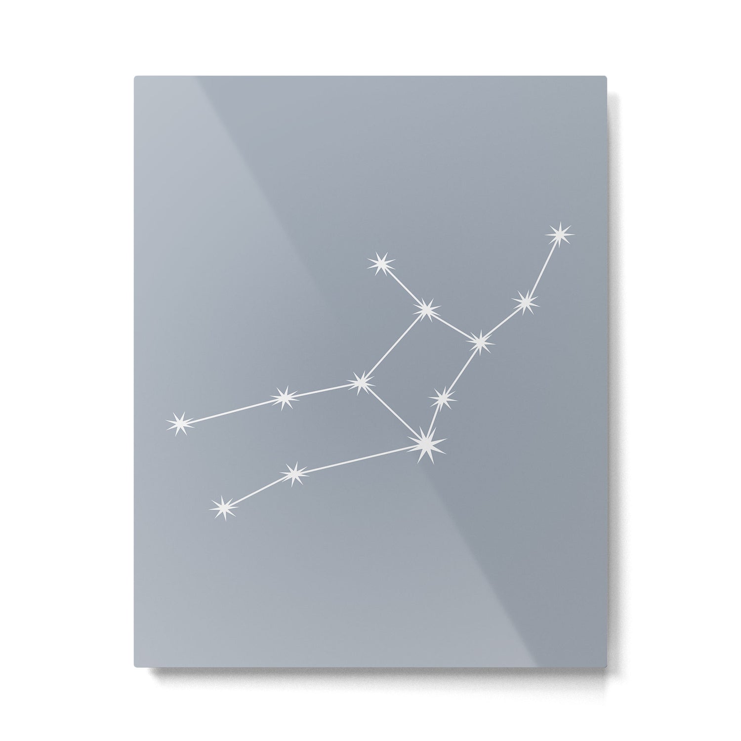 Virgo Zodiac Star Constellation Line Art Blue Grey Metal Print Gallery Image 6
