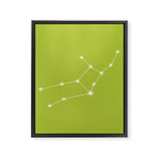 Virgo Zodiac Star Constellation Line Art Chartreuse Green Framed Canvas Print Gallery Image 8