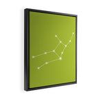 Virgo Zodiac Star Constellation Line Art Chartreuse Green Framed Canvas Print Gallery Image 2