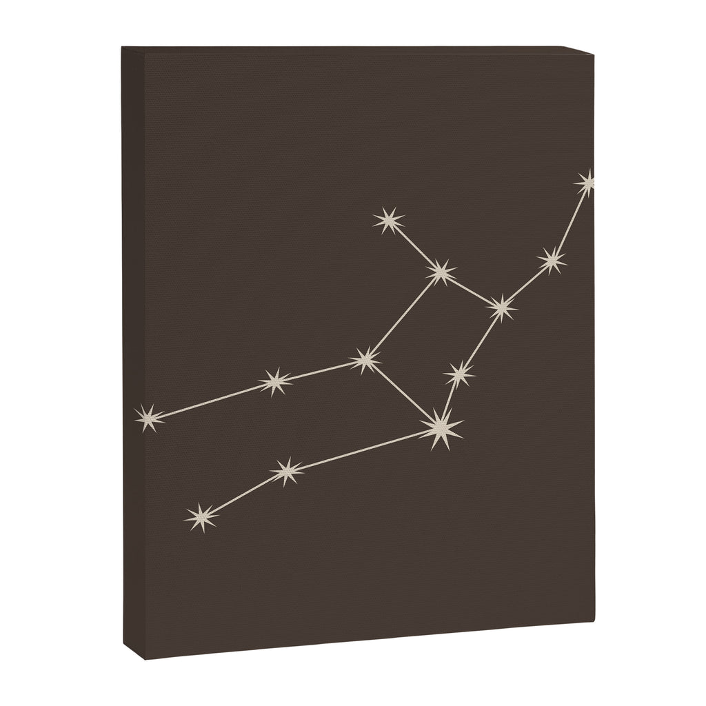 Virgo Zodiac Star Constellation Line Art Coffee Brown Canvas Print Gallery Image 8