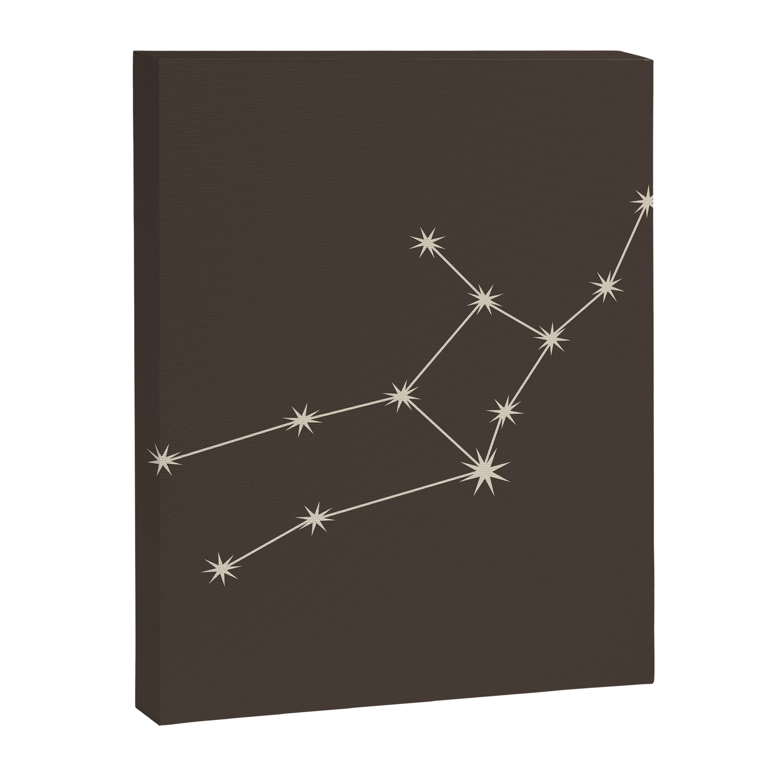 Virgo Zodiac Star Constellation Line Art Coffee Brown Canvas Print Gallery Image 8