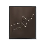 Virgo Zodiac Star Constellation Line Art Coffee Brown Framed Canvas Print Gallery Image 8