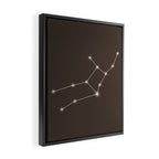 Virgo Zodiac Star Constellation Line Art Coffee Brown Framed Canvas Print Gallery Image 2
