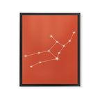 Virgo Zodiac Star Constellation Line Art Coral Red Framed Canvas Print Gallery Image 8