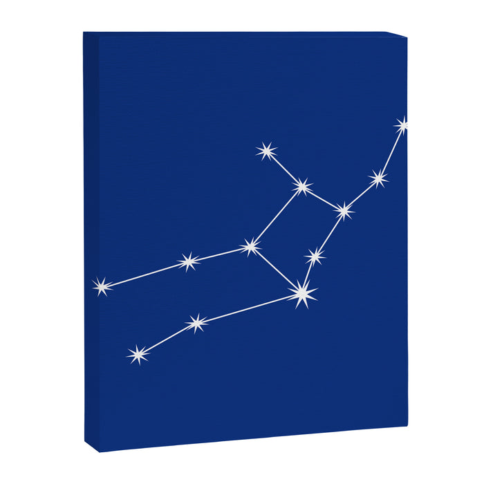Virgo Zodiac Star Constellation Line Art Dark Blue Canvas Print Gallery Image 1