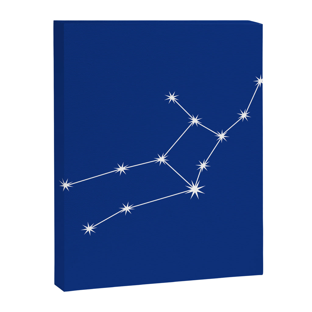 Virgo Zodiac Star Constellation Line Art Dark Blue Canvas Print Gallery Image 8
