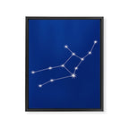 Virgo Zodiac Star Constellation Line Art Dark Blue Framed Canvas Print Gallery Image 8
