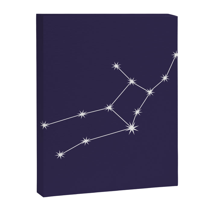 Virgo Zodiac Star Constellation Line Art Dark Purple Canvas Print Gallery Image 1
