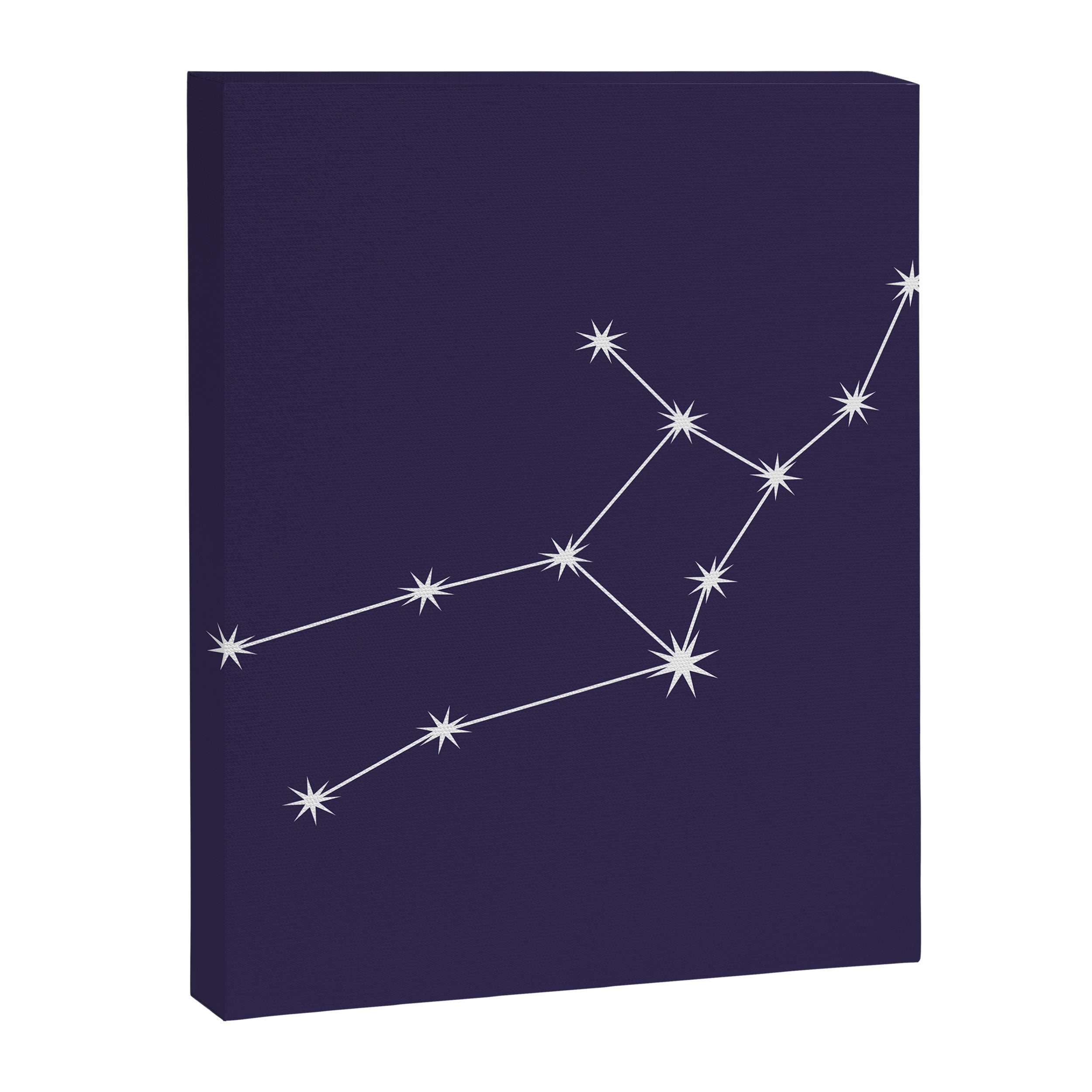Virgo Zodiac Star Constellation Line Art Dark Purple Canvas Print Gallery Image 8