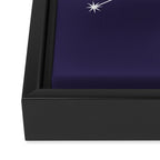 Virgo Zodiac Star Constellation Line Art Dark Purple Framed Canvas Print Gallery Image 3