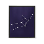 Virgo Zodiac Star Constellation Line Art Dark Purple Framed Canvas Print Gallery Image 8
