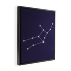 Virgo Zodiac Star Constellation Line Art Dark Purple Framed Canvas Print Gallery Image 2