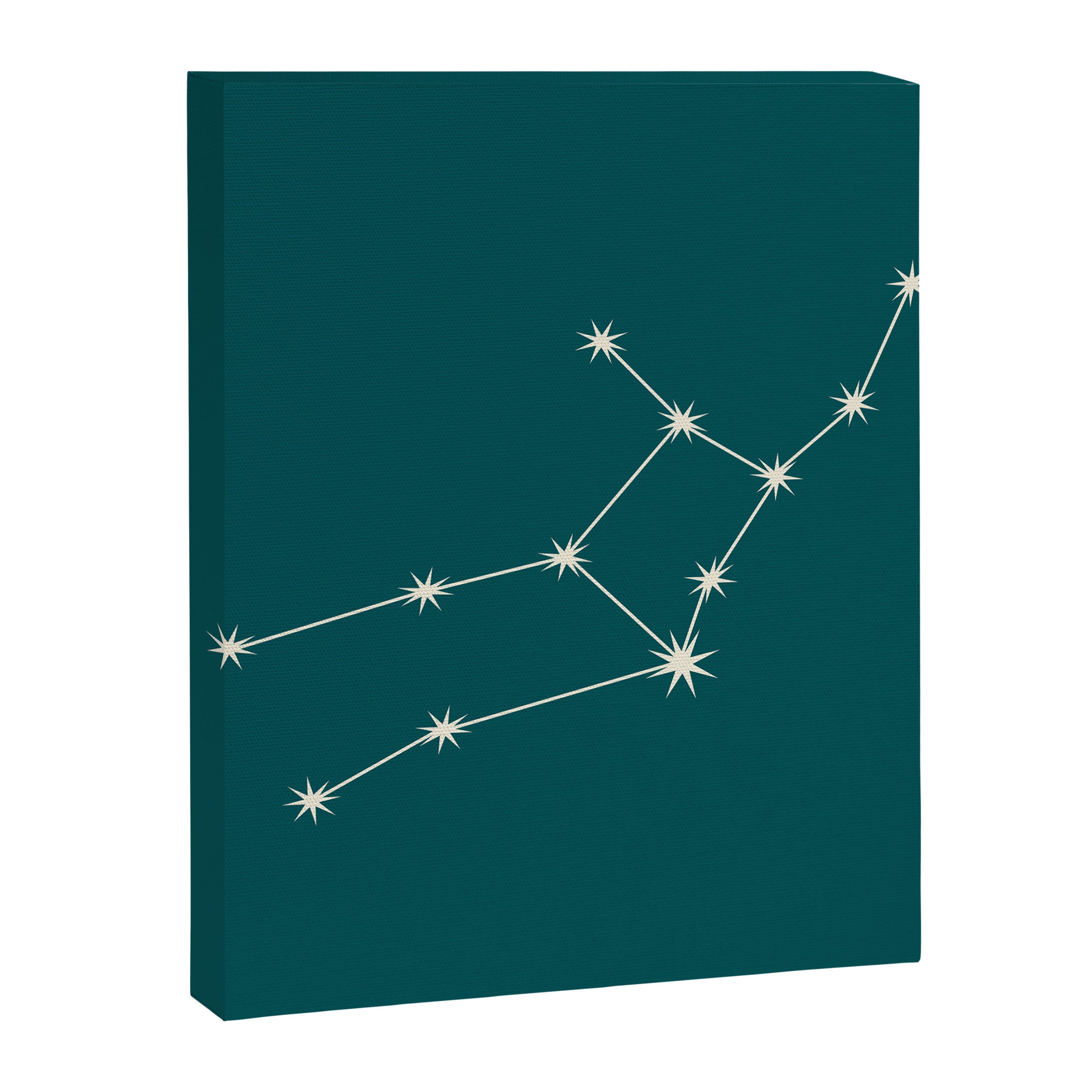 Virgo Zodiac Star Constellation Line Art Deep Teal Canvas Print Gallery Image 8