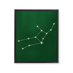 Virgo Zodiac Star Constellation Line Art Green Framed Canvas Print Gallery Image 8