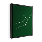 Virgo Zodiac Star Constellation Line Art Green Framed Canvas Print Gallery Image 2
