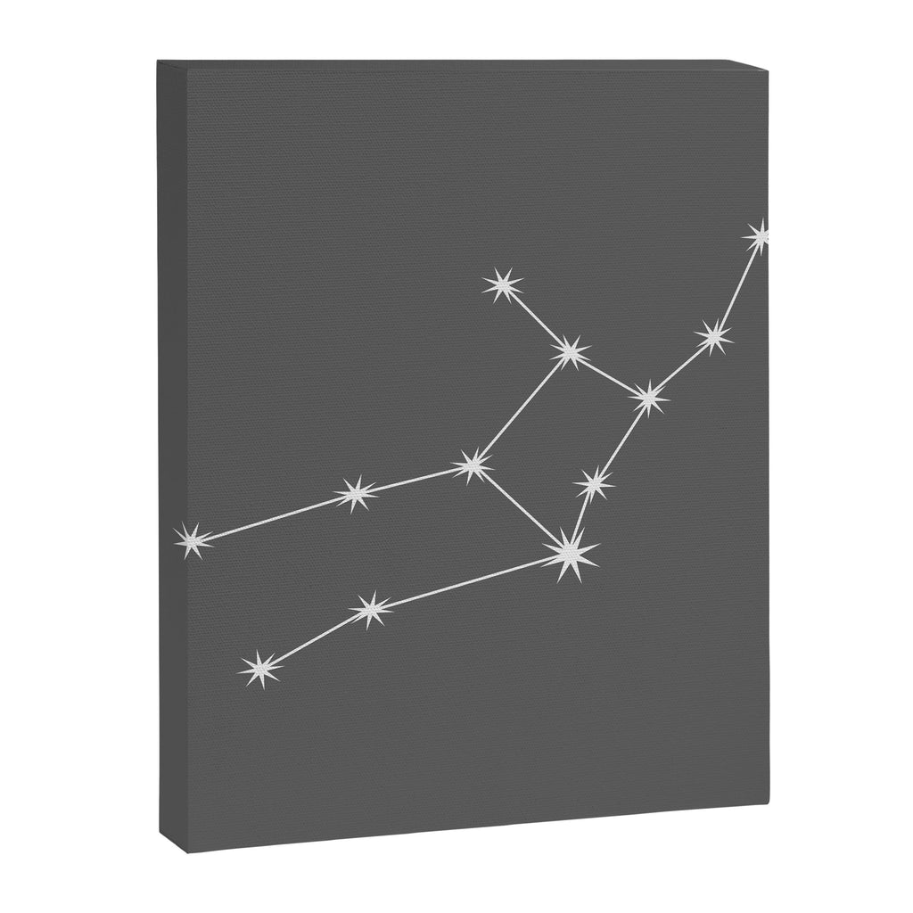 Virgo Zodiac Star Constellation Line Art Grey Canvas Print Gallery Image 8