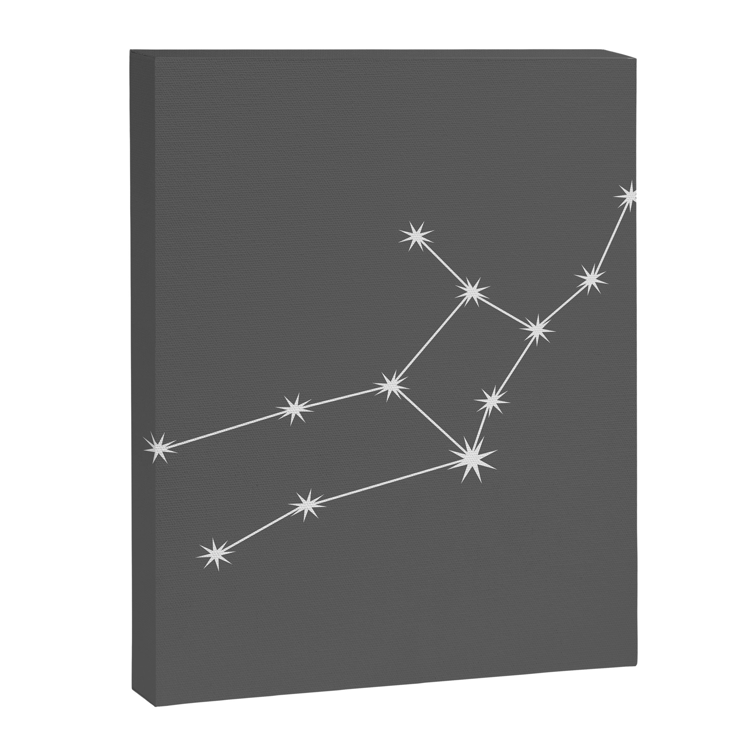 Virgo Zodiac Star Constellation Line Art Grey Canvas Print Gallery Image 8