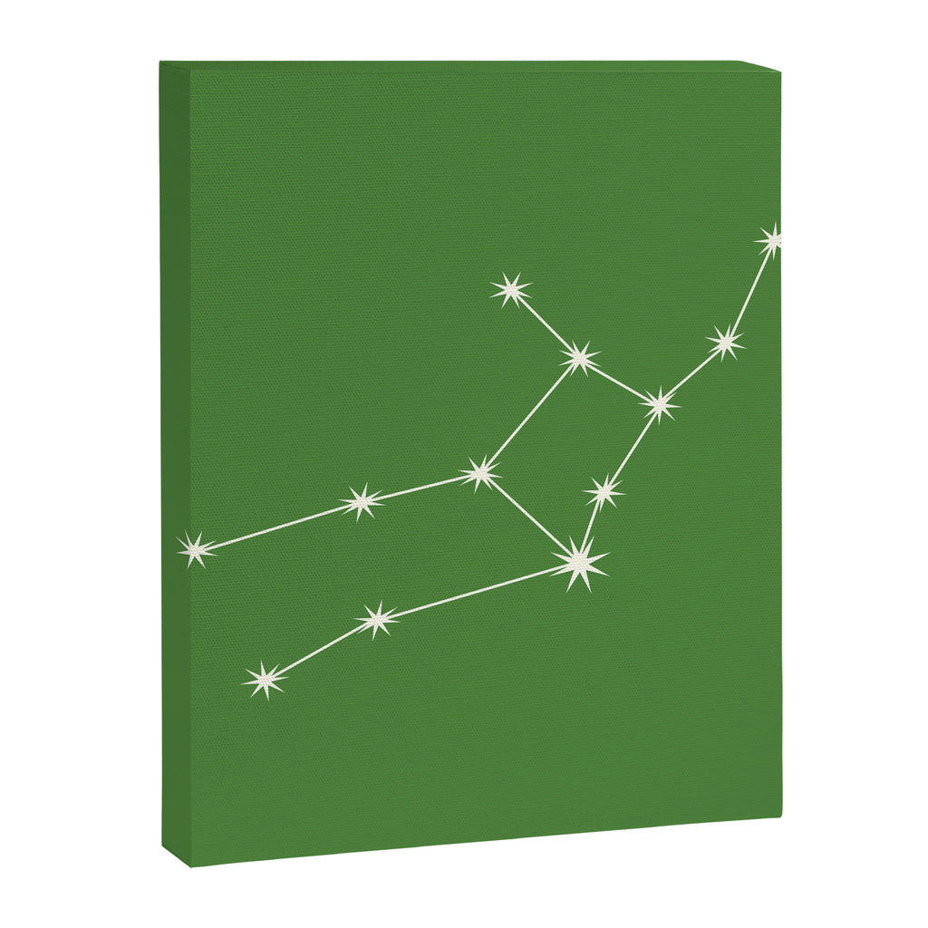 Virgo Zodiac Star Constellation Line Art Kelly Green Canvas Print Gallery Image 8