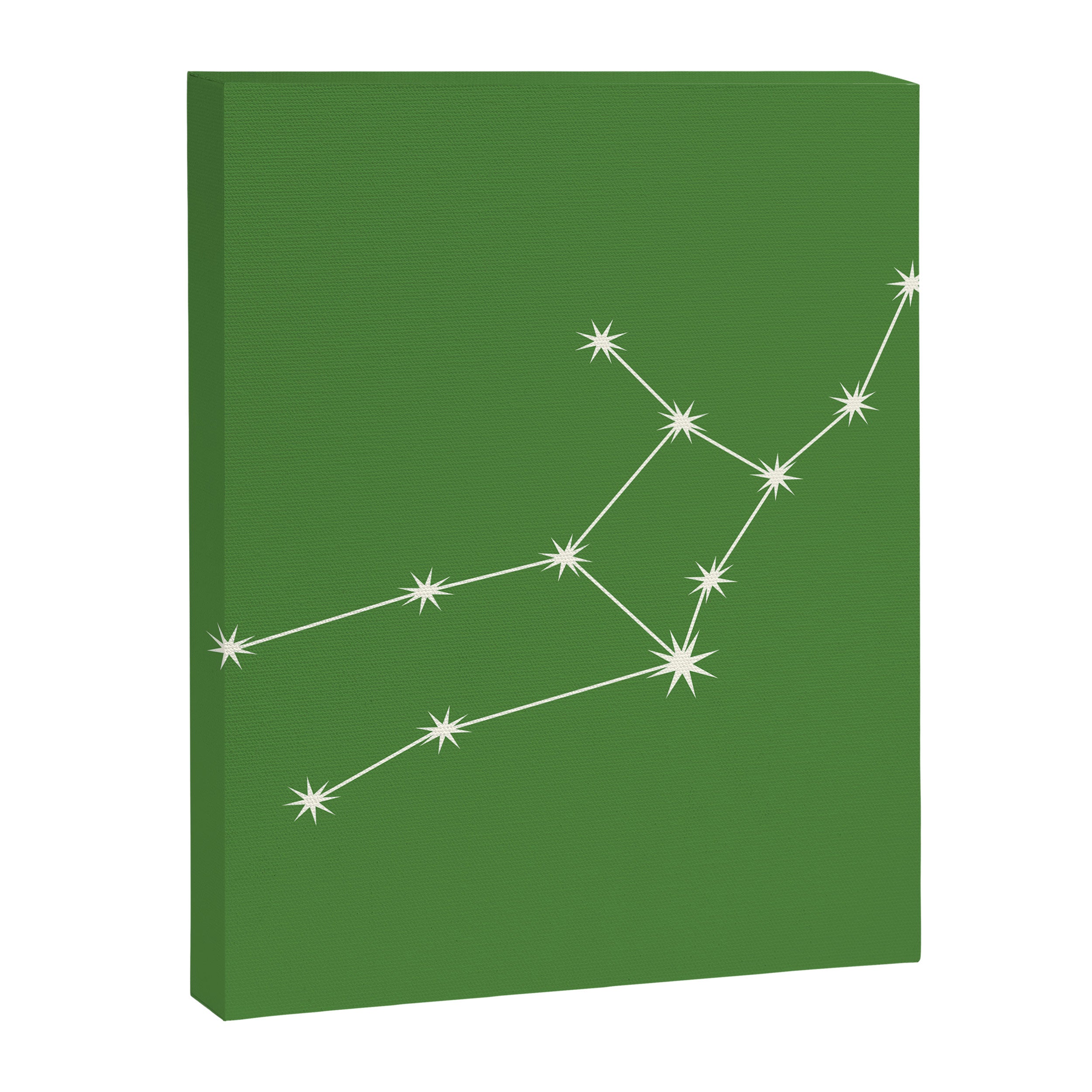 Virgo Zodiac Star Constellation Line Art Kelly Green Canvas Print Gallery Image 8
