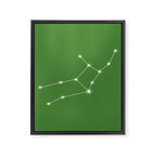 Virgo Zodiac Star Constellation Line Art Kelly Green Framed Canvas Print Gallery Image 8