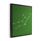 Virgo Zodiac Star Constellation Line Art Kelly Green Framed Canvas Print Gallery Image 2