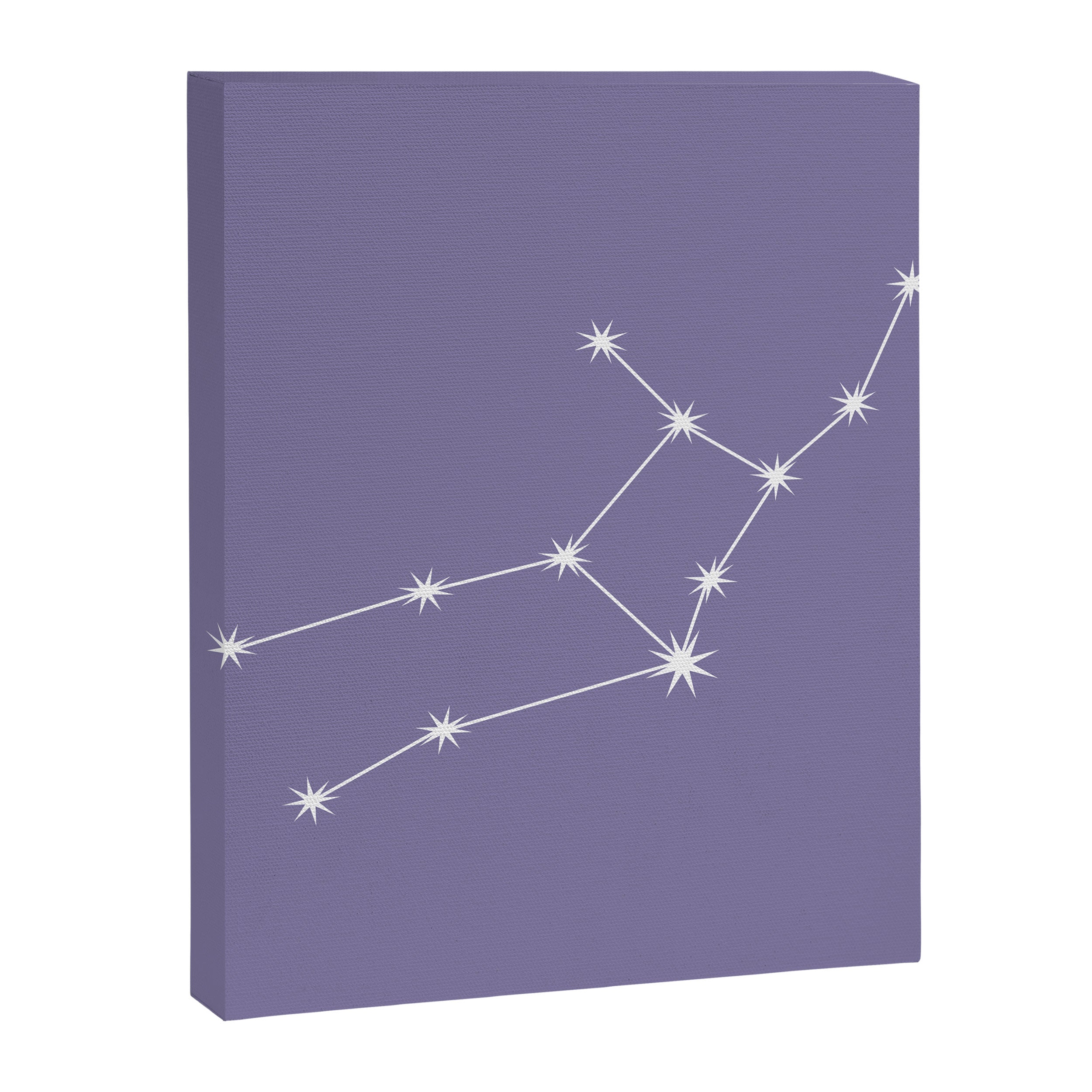 Virgo Zodiac Star Constellation Line Art Lavender Purple Canvas Print Gallery Image 8