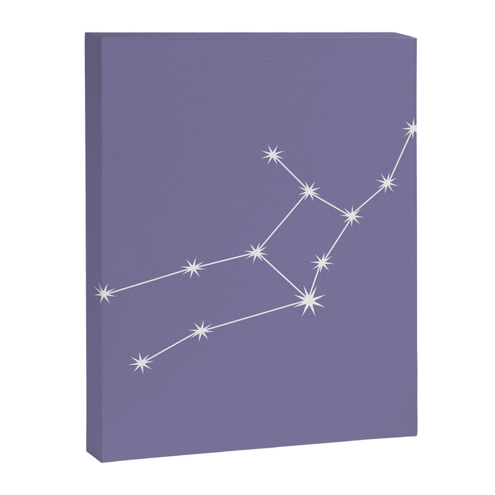 Virgo Zodiac Star Constellation Line Art Lavender Purple Canvas Print Gallery Image 1