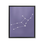 Virgo Zodiac Star Constellation Line Art Lavender Purple Framed Canvas Print Gallery Image 8
