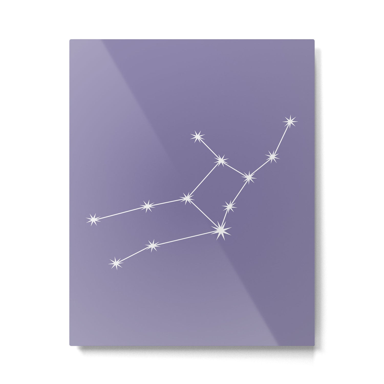 Virgo Zodiac Star Constellation Line Art Lavender Purple Metal Print Gallery Image 6